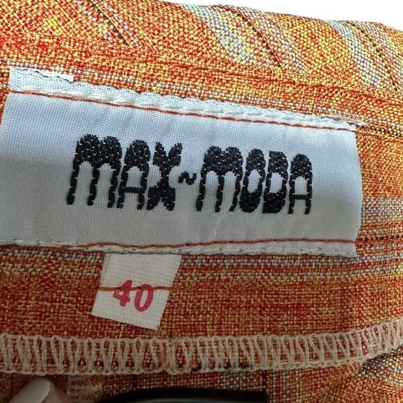 Vintage Orange Max Moda Striped Funky Trouser Waist 26” length 37” Inseam 24” - Picture 3 of 15